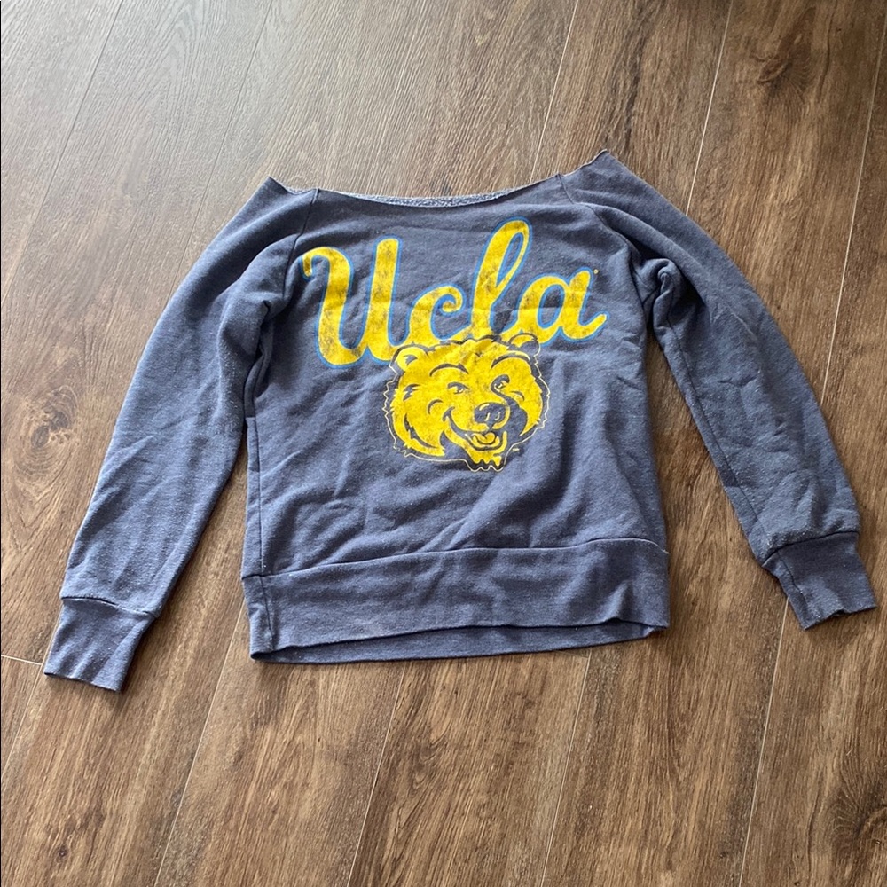 Gray Sweatshirt with Yellow Logo